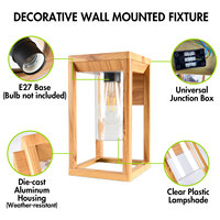Vertak IP44 appliques murales extérieures de forme carrée étanche remplaçable ampoule LED E27 puissance éclairage de jardin mural