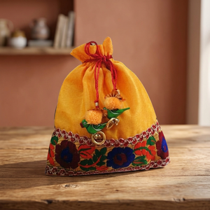 2025 lujo tradicional étnico indio bordado bolso Vintage satén trabajo moneda Potli bolsas para bodas Mehndi fiestas - Product Image 2