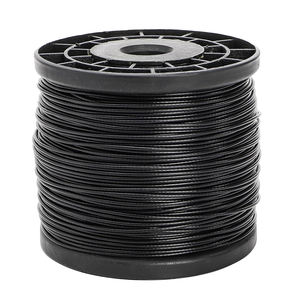 Câble <span class=keywords><strong>en</strong></span> acier inoxydable 7x7 avec revêtement <span class=keywords><strong>en</strong></span> nylon noir pour <span class=keywords><strong>corde</strong></span> à <span class=keywords><strong>linge</strong></span> - Product Image 1