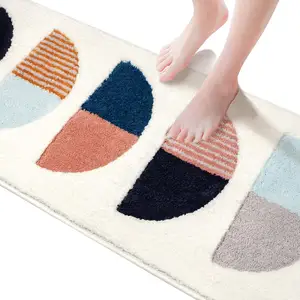 Machine Washable Absorbent Microfiber Carpet Non Slip Bath Mat Bathroom Rugs