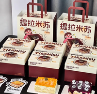 Boîte d'Emballage Biodégradable en Papier Kraft pour Tiramisu, Mousse, Desserts et Biscuits