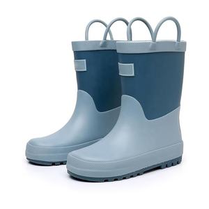 Bottes <span class=keywords><strong>de</strong></span> <span class=keywords><strong>pluie</strong></span> en caoutchouc imperméables pour enfants, bottes faciles à enfiler avec poignée pour garçons et filles, pour l'extérieur, la <span class=keywords><strong>pluie</strong></span> et le jardin - Product Image 4