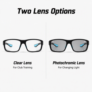 Club Trial Pickleball <strong>Glasses</strong> Clear Photochromic Lens Sports Eyewear Low MOQ Custom Logo OEM For Teams - Product Image 2