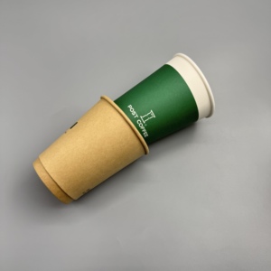 Gobelet en papier kraft jetable de qualité alimentaire, double paroi isolante, impression personnalisée pour café, boissons chaudes à emporter - Product Image 3