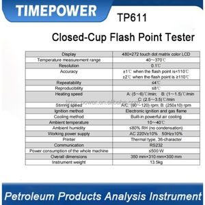 Appareil de test de laboratoire ASTM D93 pour la détermination du <span class=keywords><strong>point</strong></span> d'éclair, testeur automatique du <span class=keywords><strong>point</strong></span> d'éclair en cuve fermée - Product Image 5