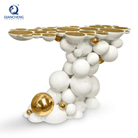 QIANCHENG 2023 nouveau produit foshan shunde fournisseur de meubles coffres blanc et konsolentisch or table console d'accent victorienne