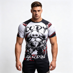 <span class=keywords><strong>Camiseta</strong></span> Deportiva Fitspi con Estampado Animal 3D, Tejido Casual de 180g, Cuello Redondo, Manga Corta para <span class=keywords><strong>Hombre</strong></span>, Corte Regular, Venta al Por Mayor - Product Image 1