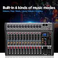 Console de mixage professionnelle pour scène, amplificateur de microphone pour guitare, système de sonorisation, karaoké, USB, Bluetooth, DJ Mixer, fabrication OEM