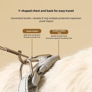 Hiphoppet เสื้อกั๊กตาข่ายระบายอากาศสะท้อนแสงรูปตัว Y สำหรับสุนัขสายพันธุ์เล็กระบายอากาศได้ดีมีสายรัดหน้าอกสำหรับเดินกลางแจ้ง - Product Image 4