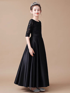 Lovely Girls' graceful LACE Princess Dress Girl long Piano Performance Violin Performance Orchestra Chorus Dress - Product Image 6