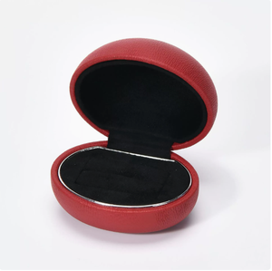 Oval PU Leather <b>Ring</b> <b>Box</b>, Hinged Round Jewelry <b>Ring</b> Case, Luxury Engagement <b>Ring</b> Gift <b>Box</b> - Product Image 5