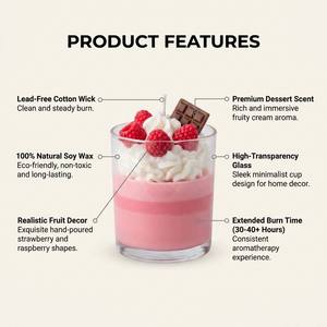 Luxury Handmade Dessert <b>Cup</b> Scented Soy Wax Candle For Bulk Wedding Favors Wholesale Private Label Thank You Premium Set - Product Image 4