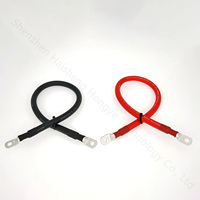Kabel baterai Terminal cincin silikon fleksibel Marine 2/0 1/0 2 4 6 AWG kabel baterai tembaga timah dengan M8 Lugs