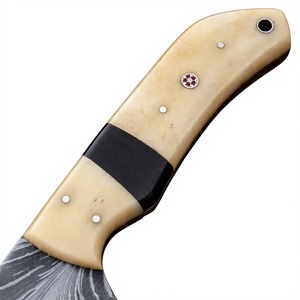 Couteau de chasse en acier Damas, lame à pointe tombante, bord droit, manche en ivoire, pour usage extérieur, couteaux de chasse à vendre - Product Image 4