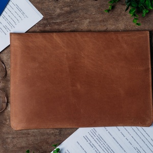 Handcrafted Crazy Horse Leather <b>Computer</b> Pouch Customized Leather Case Leather Laptop Sleeve Case for 13/14/15 Inch Devices - Product Image 4