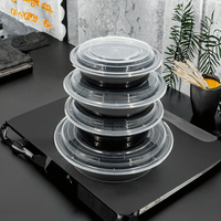 Boîte à lunch jetable en PP de 32 oz, micro-ondable, à compartiment unique, pour emporter