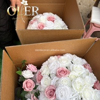 Décorations de mariage modernes en soie artificielle de haute qualité, fleurs artificielles réalistes, boules de fleurs, centres de table sur pied, vente en gros Dream Wholesale OLER