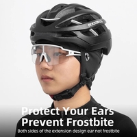 Gorro térmico de invierno para ciclismo y esquí con cubre orejas y orificios para gafas, gorro tipo calavera, forro de casco, aplicable para actividades al aire libre y deportivas.