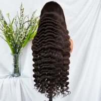 Perruques synthétiques Kemy Hair 32 pouces, ondulations profondes, longues boucles en forme d'œuf, ondulations lâches, fibre synthétique résistante à la chaleur, perruques en dentelle de luxe pour femmes