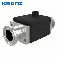 Sensor Aliran Ultrasonik KRONZ Tipe Lurus 12-30VDC G1/2 0-30L/mnt untuk Cairan yang Dapat Diukur