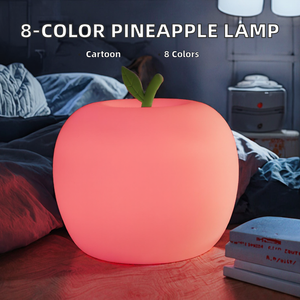 แอปเปิ้ลและสับปะรดซิลิโคนลายการ์ตูน 8 สีเปลี่ยนสีได้ ไฟ LED ท้องฟ้าเต็มไปด้วยดวงดาว ไฟกลางคืน โคมไฟรูปฝ่ามือในตัว ของขวัญสำหรับเด็ก - Product Image 2