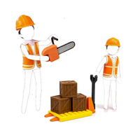 Vêtements de poupée, veste de sécurité de bûcheron, tronçonneuse, chariot élévateur à palettes, casque de sécurité, accessoires pour poupée de Noël de 30 cm, unisexe
