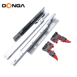 Glissière de tiroir <span class=keywords><strong>à</strong></span> fermeture amortie DONGGANG 3 volets pour meuble de cuisine, rail robuste de 22 po, glissière de tiroir <span class=keywords><strong>à</strong></span> montage dissimulé, glissière plate - Product Image 1