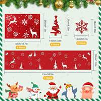Lot de 19 pièces en feutre pour Noël : Napperon, sous-verres, pochette à couverts et set de tapis de table, décoration de table de fêtes, vaisselle de Noël personnalisée