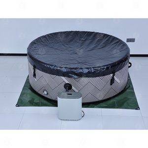 <span class=keywords><strong>Spa</strong></span>, bain à remous extérieur, forme ronde, multi-jets, hydrothérapie, piscine de massage pour jardin, cour arrière - Product Image 3