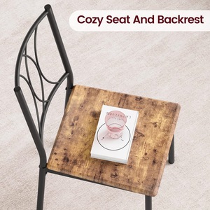 Retro <b>brown</b> square dining <b>table</b> three-piece set, space-saving for small apartments, one <b>table</b> and two chairs, simple <b>table</b> and - Product Image 4