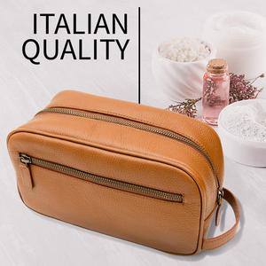 Trousse de Toilette <span class=keywords><strong>Homme</strong></span> Portable en Cuir PU Vintage Imperméable avec Logo Personnalisé pour <span class=keywords><strong>Rasage</strong></span> et Voyage - Product Image 2
