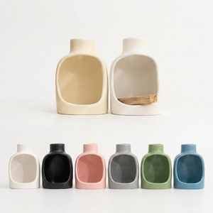 Brûleur d'encens artisanal en céramique pour bois sacré, avec cheminée et support pour bâtonnets de sauge, pour la décoration intérieure - Product Image 3