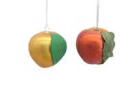 Handgemaakte Kerst glas-in-lood fruit ornamenten - Sinaasappel Kersen Aardbei Serie Vintage afwerking Antiek imitatie-effect