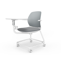 Chaise de bureau moderne pour étudiants, idéale pour les salles de formation scolaires, équipée d'un pivotement à 360° °   Plateau tournant