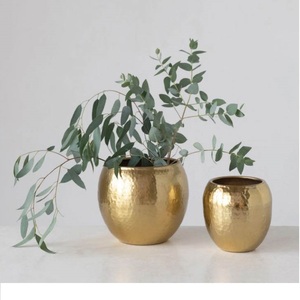 Macetero de jardín hecho a mano personalizado de fábrica, mayorista de acabado dorado, macetero de flores, macetero de suelo de metal - Product Image 2
