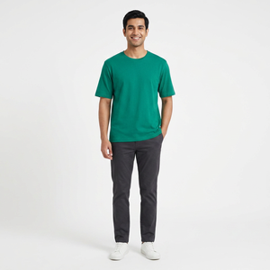 T-shirt uni en coton coupe régulière unisexe 19 couleurs personnalisées 190 g/m² respirant à manches courtes pour l'impression T-shirt pour hommes - Product Image 1