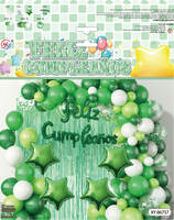 Ensemble de décoration de ballons pour joyeux anniversaire espagnol Ballon en feuille d'hélium gonflable Fournitures de décoration de fête d'anniversaire