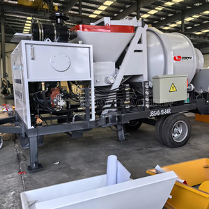 Bomba mezcladora de hormigón automática, bomba hidráulica, Mini remolque portátil, cemento de hormigón, motor diésel, bomba mezcladora de hormigón - Product Image 1