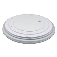 Plafonnier LED moderne chromé IP54 pour salle de bains Base en métal Couvercle PMMA 3CCT