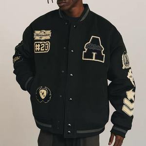 Veste de baseball en laine mélangée pour homme, style streetwear personnalisé, avec lettres brodées tendance, pour la saison hivernale, fabricant de vestes - Product Image 1