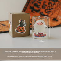 Coffret cadeau de bougies parfumées artisanales fantôme et citrouille pour décoration d'Halloween effrayante