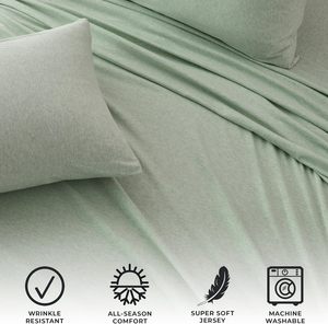 Set di lenzuola in Jersey di <span class=keywords><strong>grandi</strong></span> dimensioni in cotone Ultra-morbido con federa stile t-shirt - Product Image 5