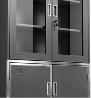 Armoire de rangement de documents moderne en acier inoxydable pour atelier, maison, bureau, armoire à dossiers verrouillable à 4 portes