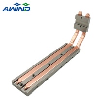 Dissipateur thermique en cuivre haute puissance personnalisé avec caloduc de 100 mm, dissipateur tubulaire, radiateur semi-conducteur pour CPU