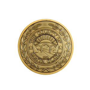 Custom Gold-Plated Metal Relief Antique-Style Commemorative <b>Pin</b> Double-Sided Stamping Gravure Printed 2D <b>Badge</b> - Product Image 1