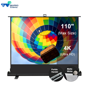 Xu hướng nóng wupro 100 inch xách tay hướng dẫn sử dụng kéo lên màn hình chiếu ngoài trời rạp chiếu phim gia đình Clr tầng tăng Màn hình máy chiếu - Product Image 1