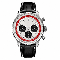Montre chronographe vintage de luxe pour homme OEM ODM MOQ500, quartz, tachymètre, bracelet en cuir, date, étanche 3BAR, alliage d'acier inoxydable