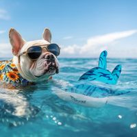 AFP Jouet à mâcher absorbant l'eau pour chien, requin marteau, lac interactif, piscine, plage, animal de compagnie, jouet à mâcher pour l'été