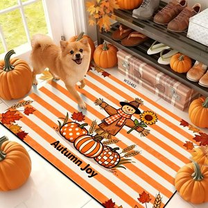 Paillasson rustique personnalisé antidérapant et absorbant motif citrouille d'automne avec motif « Cœur Grateful » pour entrée adaptée aux animaux de compagnie - Product Image 4