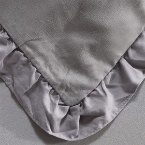 Set di Biancheria da Letto di Lusso in Microfibra con Volant, 3 Pezzi, <span class=keywords><strong>Copripiumino</strong></span> <span class=keywords><strong>Grigio</strong></span>, Misure Queen e King, Vendita all'Ingrosso - Product Image 4